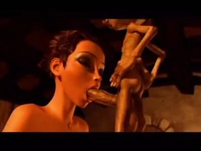 一个金发女郎正在吮吸鸡巴